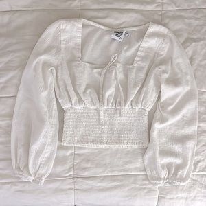 ~princess polly mimi long sleeve top white